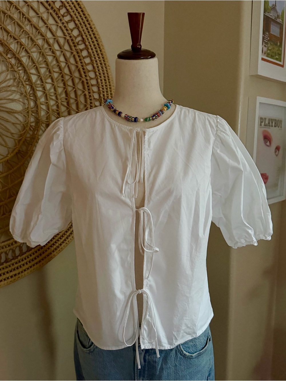 Abercrombie 100% Cotton Tie Front Blouse